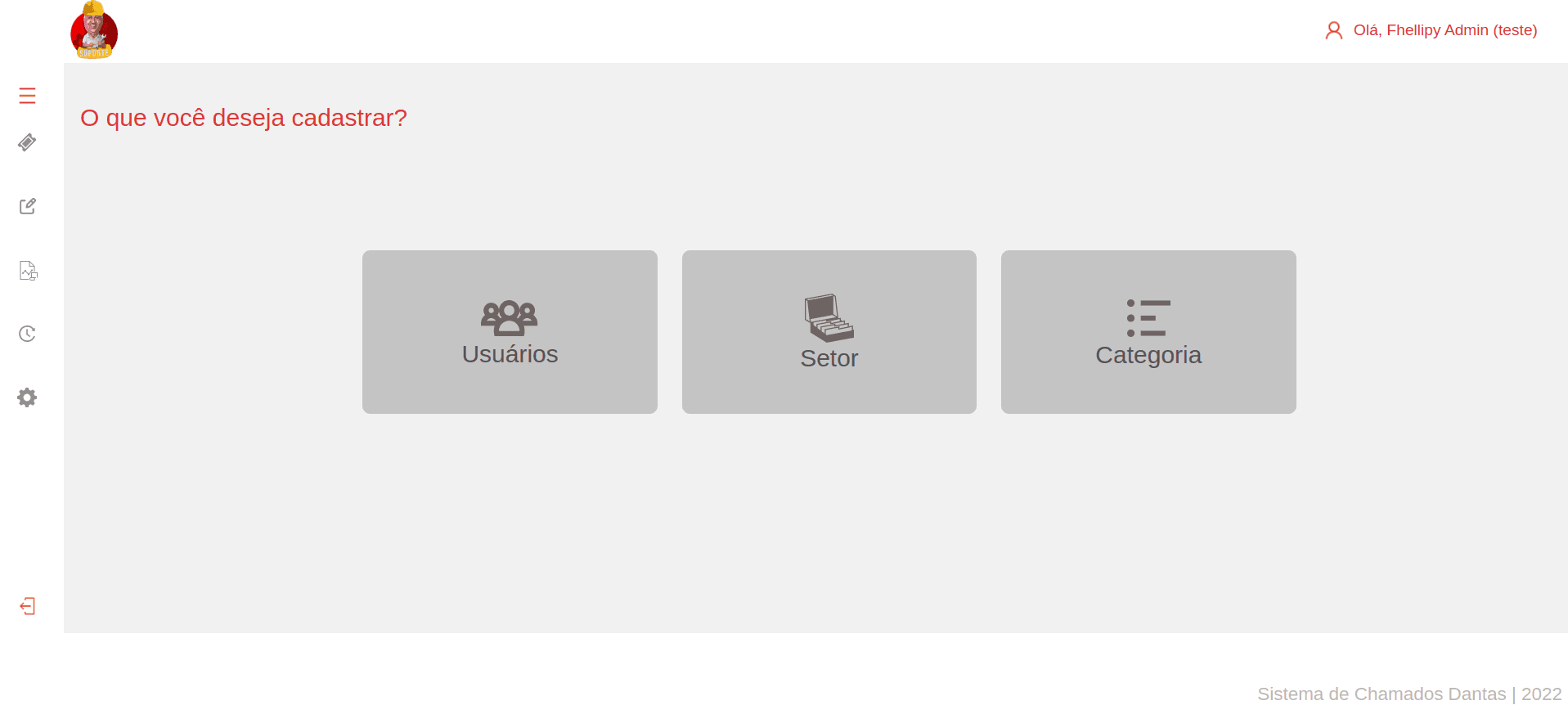 Imagem do registro do sistema de chamados interno Imagem do registro do sistema de chamados interno